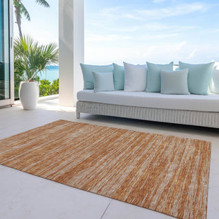 Piper Looms Chantille Stripes ACN951 Copper Machine Washable Area Rug Outdoor Lifestyle Image Feature