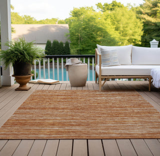 Piper Looms Chantille Stripes ACN951 Copper Machine Washable Area Rug Outdoor Lifestyle Image Feature