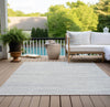 Piper Looms Chantille Stripes ACN951 Silver Machine Washable Area Rug Outdoor Lifestyle Image Feature