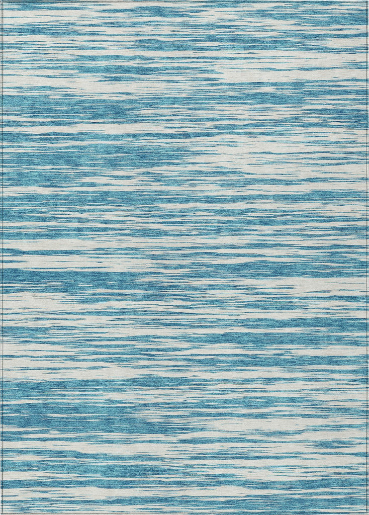 Piper Looms Chantille Stripes ACN951 Teal Machine Washable Area Rug main image