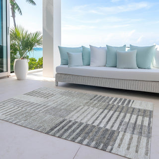 Piper Looms Chantille Stripes ACN954 Beige Machine Washable Area Rug Outdoor Lifestyle Image Feature