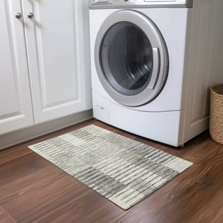Piper Looms Chantille Stripes ACN954 Beige Machine Washable Area Rug Scatter Lifestyle Image Feature