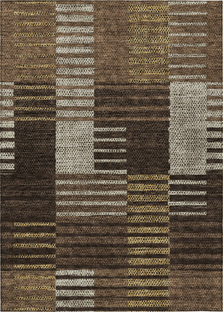 Piper Looms Chantille Stripes ACN954 Chocolate Machine Washable Area Rug main image