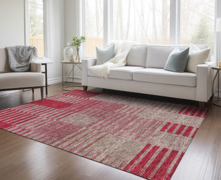 Piper Looms Chantille Stripes ACN954 Garnet Machine Washable Area Rug Lifestyle Image Feature