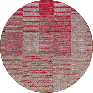 Piper Looms Chantille Stripes ACN954 Garnet Machine Washable Area Rug Round Main Image