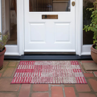Piper Looms Chantille Stripes ACN954 Garnet Machine Washable Area Rug Scatter Outdoor Lifestyle Image Feature