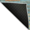 Piper Looms Chantille Stripes ACN954 Teal Machine Washable Area Rug Backing Image