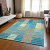 Piper Looms Chantille Stripes ACN954 Teal Machine Washable Area Rug Lifestyle Image Feature