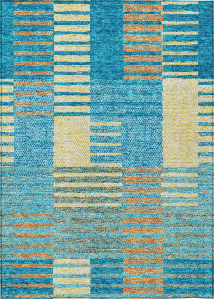 Piper Looms Chantille Stripes ACN954 Teal Machine Washable Area Rug main image