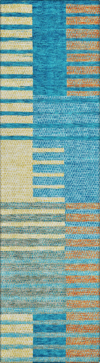 Piper Looms Chantille Stripes ACN954 Teal Machine Washable Area Rug Runner Main Image