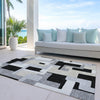 Piper Looms Chantille Geometric ACN955 Black Machine Washable Area Rug Outdoor Lifestyle Image Feature