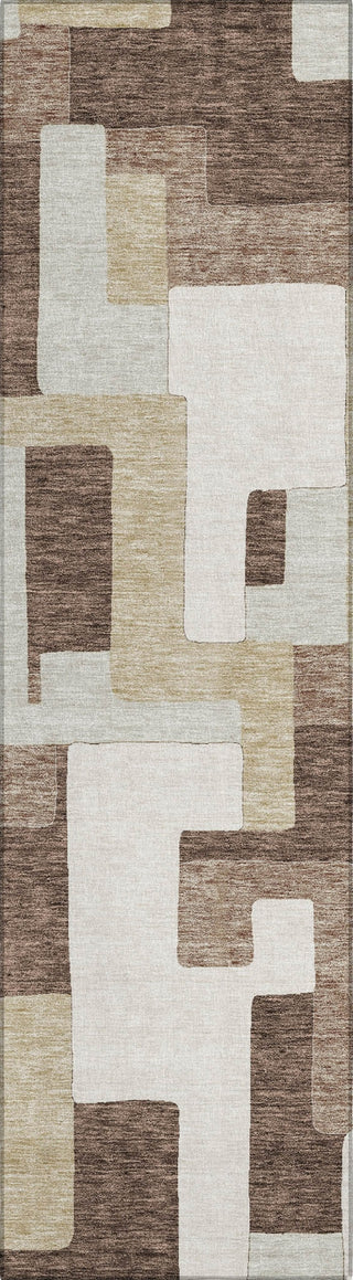 Piper Looms Chantille Geometric ACN955 Brown Machine Washable Area Rug Runner Main Image