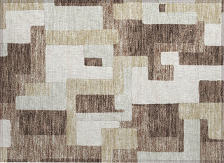 Piper Looms Chantille Geometric ACN955 Brown Machine Washable Area Rug Scatter Main Image
