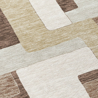 Piper Looms Chantille Geometric ACN955 Brown Machine Washable Area Rug Swatch Image