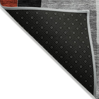 Piper Looms Chantille Geometric ACN955 Gray Machine Washable Area Rug Backing Image