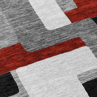 Piper Looms Chantille Geometric ACN955 Gray Machine Washable Area Rug Swatch Image