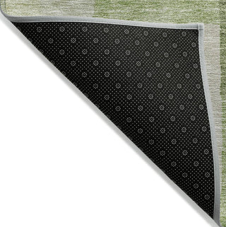 Piper Looms Chantille Geometric ACN955 Green Machine Washable Area Rug Backing Image