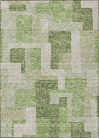 Piper Looms Chantille Geometric ACN955 Green Machine Washable Area Rug main image