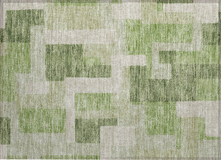 Piper Looms Chantille Geometric ACN955 Green Machine Washable Area Rug Scatter Main Image