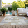 Piper Looms Chantille Geometric ACN955 Ivory Machine Washable Area Rug Outdoor Lifestyle Image Feature