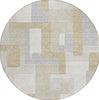 Piper Looms Chantille Geometric ACN955 Ivory Machine Washable Area Rug Round Main Image