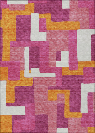 Piper Looms Chantille Geometric ACN955 Pink Machine Washable Area Rug main image