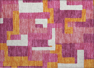 Piper Looms Chantille Geometric ACN955 Pink Machine Washable Area Rug Scatter Main Image