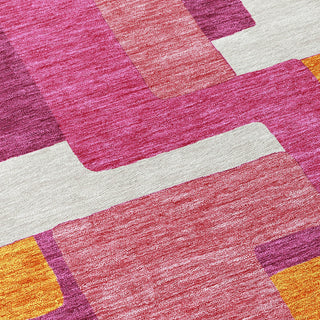 Piper Looms Chantille Geometric ACN955 Pink Machine Washable Area Rug Swatch Image