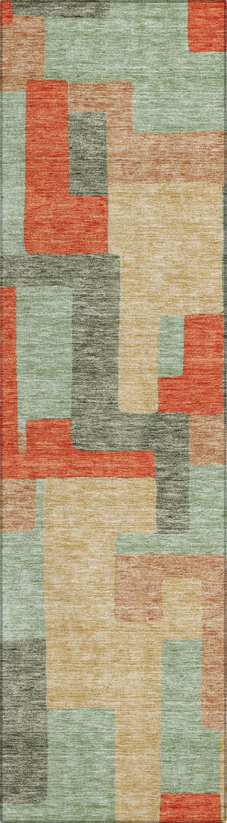 Piper Looms Chantille Geometric ACN955 Sage Machine Washable Area Rug Runner Main Image