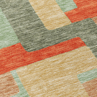 Piper Looms Chantille Geometric ACN955 Sage Machine Washable Area Rug Swatch Image