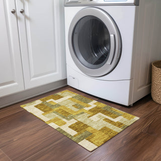 Piper Looms Chantille Geometric ACN955 Wheat Machine Washable Area Rug Scatter Lifestyle Image Feature