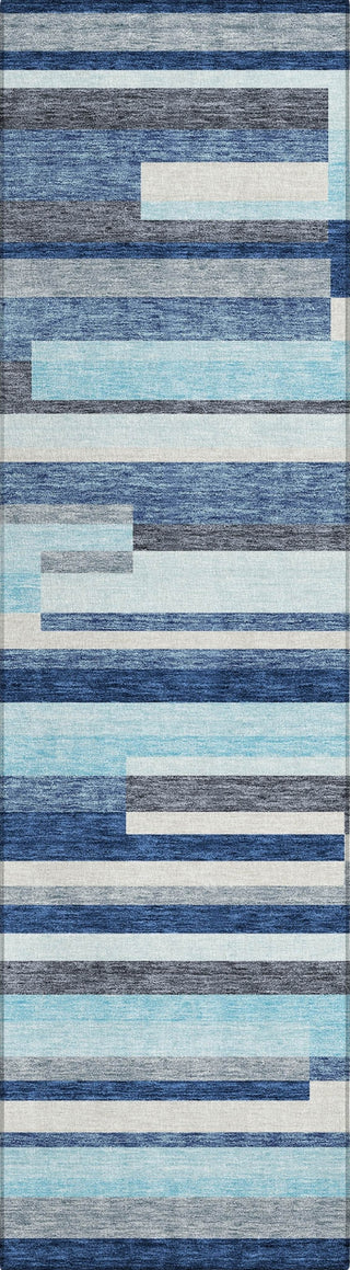 Piper Looms Chantille Stripes ACN956 Blue Machine Washable Area Rug Runner Main Image