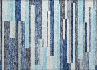 Piper Looms Chantille Stripes ACN956 Blue Machine Washable Area Rug Scatter Main Image