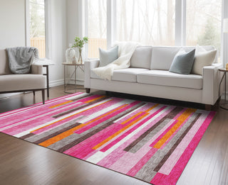 Piper Looms Chantille Stripes ACN956 Blush Machine Washable Area Rug Lifestyle Image Feature
