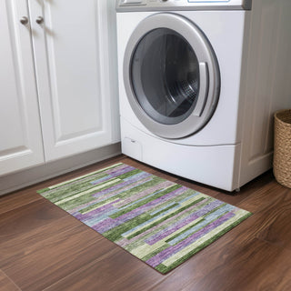 Piper Looms Chantille Stripes ACN956 Cactus Machine Washable Area Rug Scatter Lifestyle Image Feature
