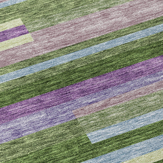 Piper Looms Chantille Stripes ACN956 Cactus Machine Washable Area Rug Swatch Image