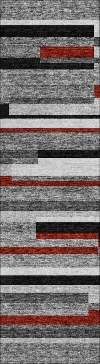 Piper Looms Chantille Stripes ACN956 Gray Machine Washable Area Rug Runner Main Image