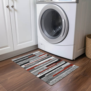 Piper Looms Chantille Stripes ACN956 Gray Machine Washable Area Rug Scatter Lifestyle Image Feature