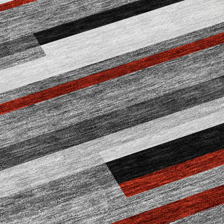 Piper Looms Chantille Stripes ACN956 Gray Machine Washable Area Rug Swatch Image