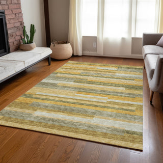 Piper Looms Chantille Stripes ACN956 Honey Machine Washable Area Rug Lifestyle Image Feature