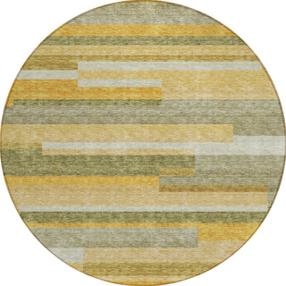Piper Looms Chantille Stripes ACN956 Honey Machine Washable Area Rug Round Main Image