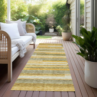 Piper Looms Chantille Stripes ACN956 Honey Machine Washable Area Rug Runner Outdoor Lifestyle Image Feature