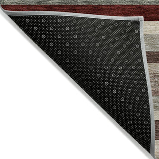 Piper Looms Chantille Stripes ACN956 Merlot Machine Washable Area Rug Backing Image