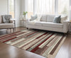 Piper Looms Chantille Stripes ACN956 Merlot Machine Washable Area Rug Lifestyle Image Feature