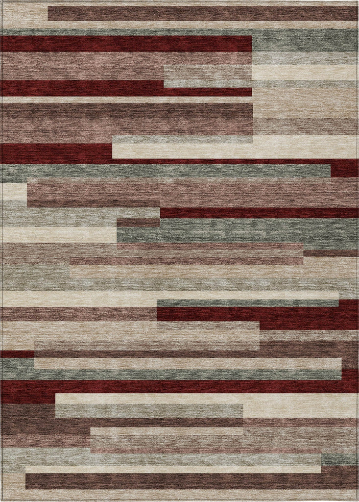 Piper Looms Chantille Stripes ACN956 Merlot Machine Washable Area Rug main image