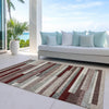 Piper Looms Chantille Stripes ACN956 Merlot Machine Washable Area Rug Outdoor Lifestyle Image Feature