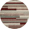 Piper Looms Chantille Stripes ACN956 Merlot Machine Washable Area Rug Round Main Image