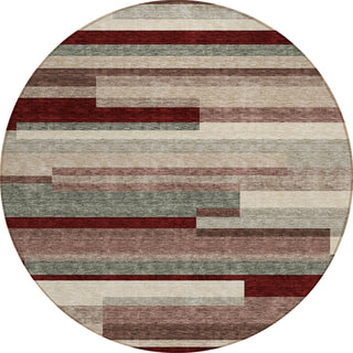 Piper Looms Chantille Stripes ACN956 Merlot Machine Washable Area Rug Round Main Image
