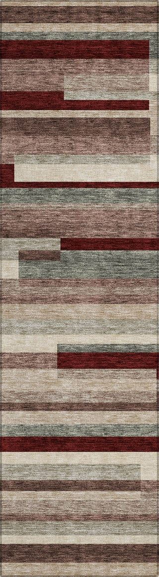 Piper Looms Chantille Stripes ACN956 Merlot Machine Washable Area Rug Runner Main Image