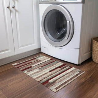 Piper Looms Chantille Stripes ACN956 Merlot Machine Washable Area Rug Scatter Lifestyle Image Feature